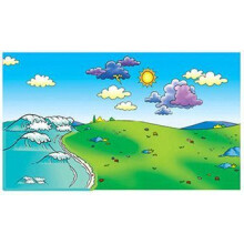 Little Folk Visuals Beginners Bible: Meadow Flannel Board/Playboard med tilbehør/overlay 9 stykker sæt