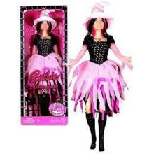 Barbie 2008 Halloween 12 tuuman nukke (M3523) - Barbie-muotiloitsu, noitaasu ja hiusharja
