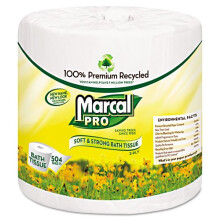 Marcal PRO 5001 Dwuwarstwowa chusteczka do kapieli, pochodzaca w 100% z recyklingu, biala, 500 arkuszy w rolce 48 rolek w kartonie