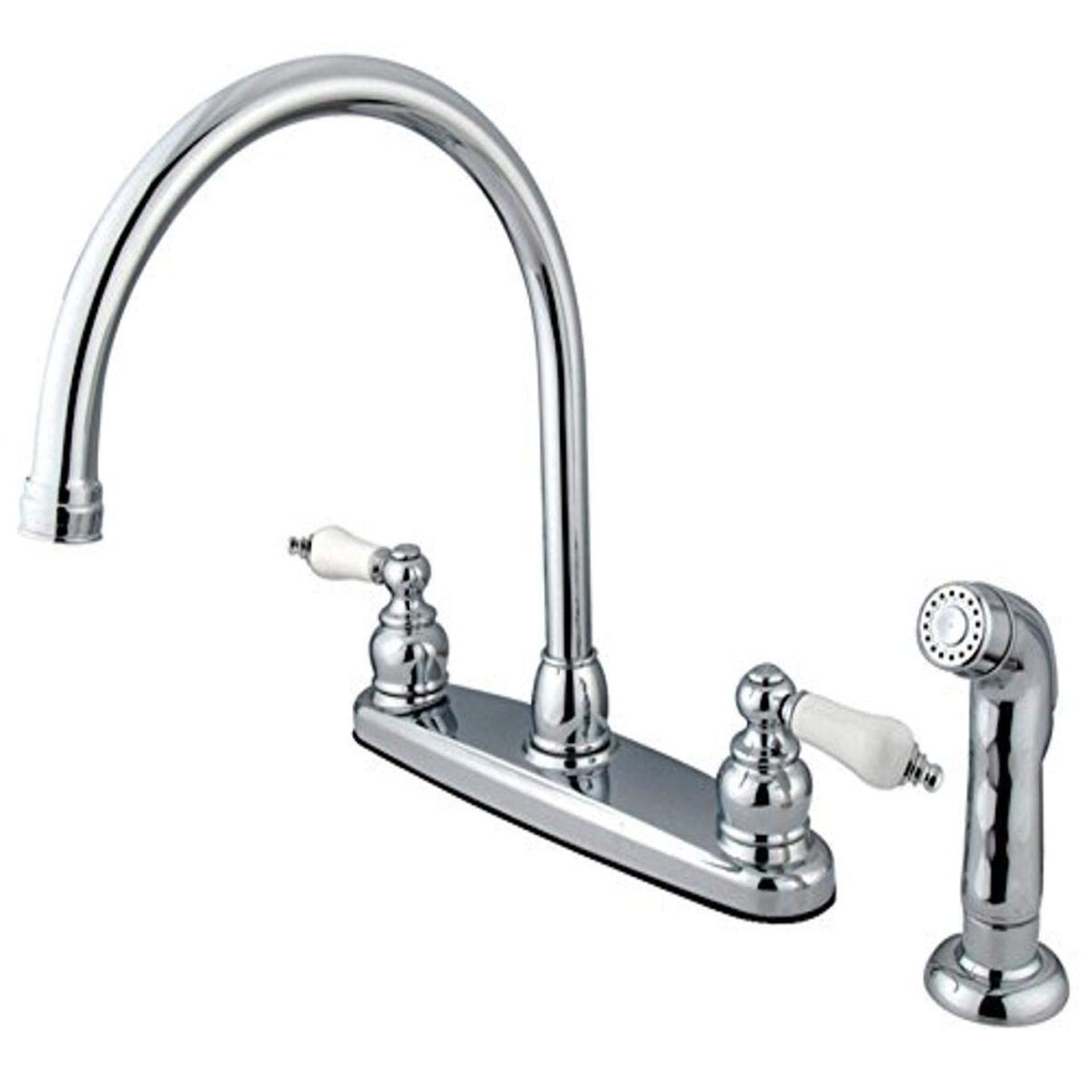 l   ments de la conception Centerset Robinet de cuisine en colonne avec pulv   risateur 8 """" Chrome poli