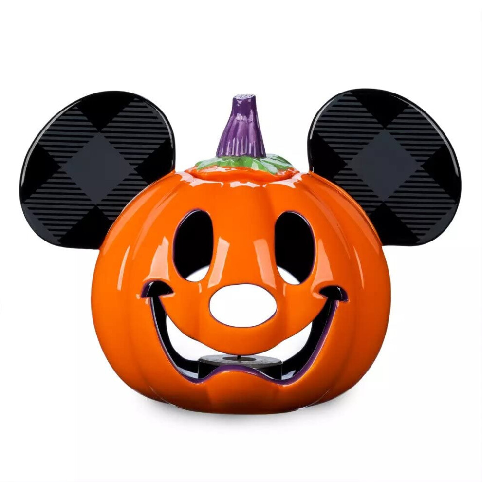 Disney Parks Mickey Mouse Halloween Jack O' Lantern Pumpkin Votive Ceramic Candle Holder