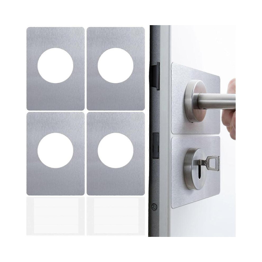 4 Pack Door Lock Reinforcement Plate, Door Lock Repair Kit, Stainless Steel