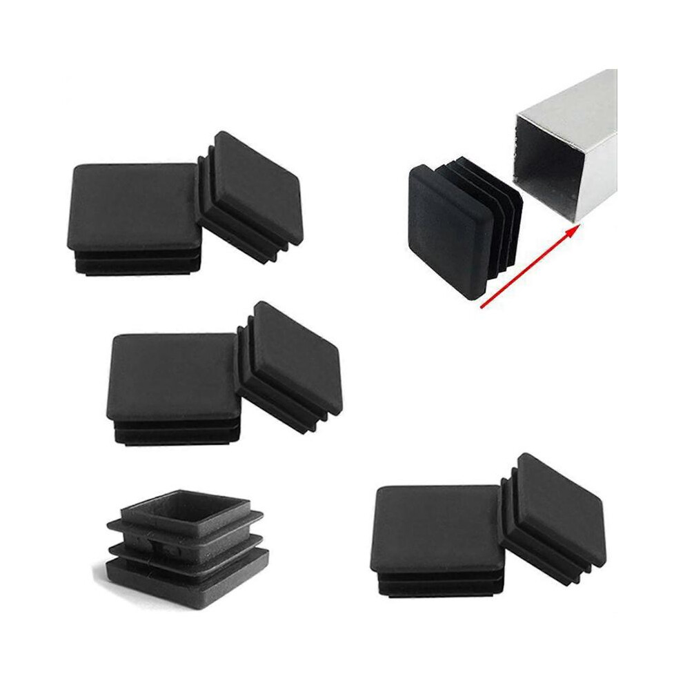 Lamellar Plugs for Square Tubes - Pack of 6 Plastic Tube Plugs for Furniture