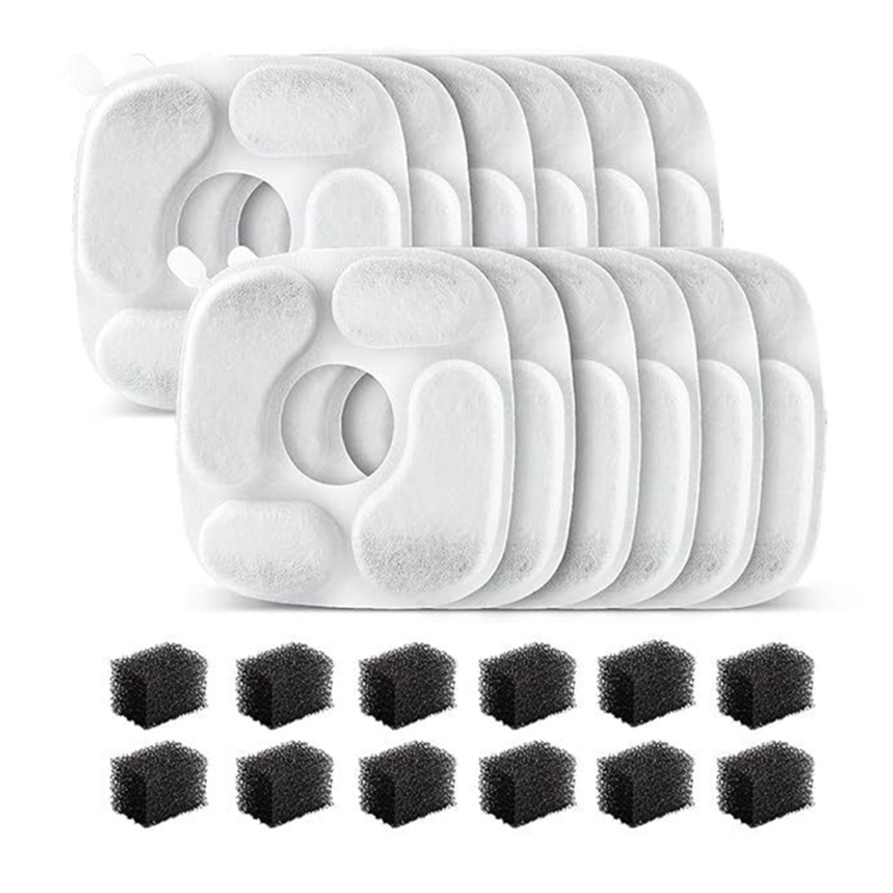 Spugne Prefiltro Per Filtro Fontana Per Gatti 12 Pezzi + 12 Pezzi