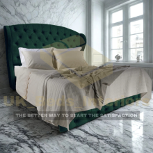 (Green (No Mattress), 3FT Single) 54" Wingback Ottoman Bed Divan Liftup STORAGE Bed Plush Velvet &Mattress All Sizes