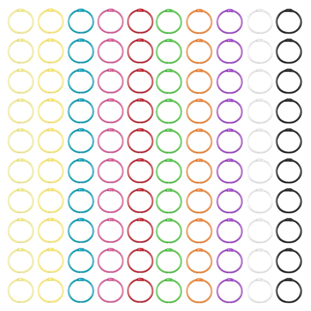 Anillas De Hojas Sueltas De Colores (Paquete De 100) Anillas MetáLicas Para Libros De Oficina-image