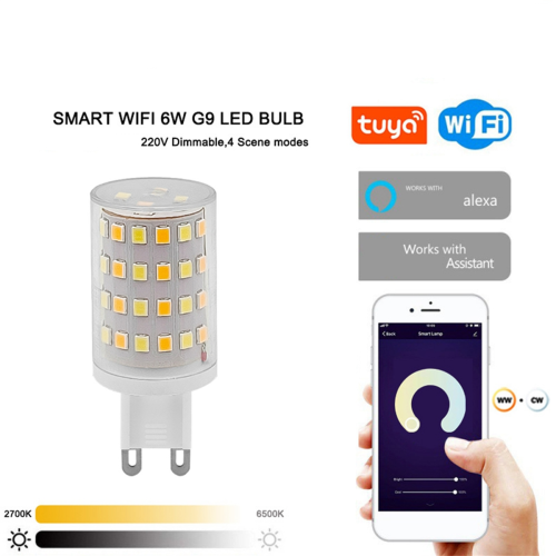 G9 LED Bulb Tuya WiFi Dimmable Smart Light 6W Halogen Light EU Plug 1