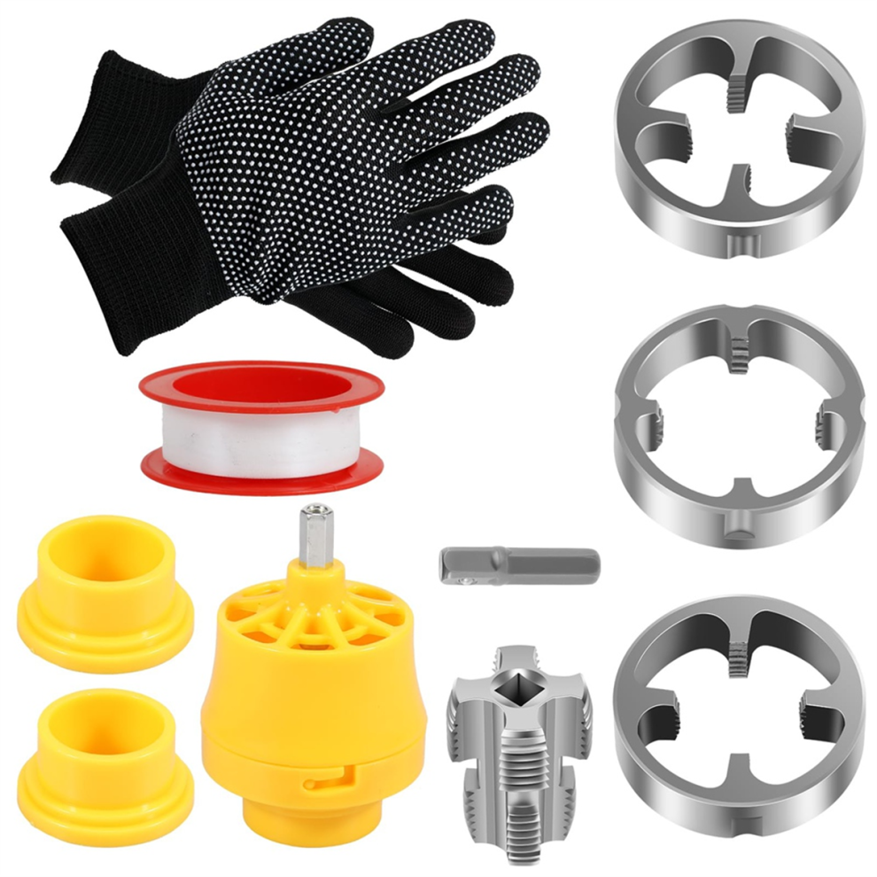 Pvc Pipe Threader Kit,Pvc Pipe Thread Maker Tool With 3 Dies 4852091305863