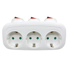 1 to 3 Way Extension Socket Germany France Standard EU Plug