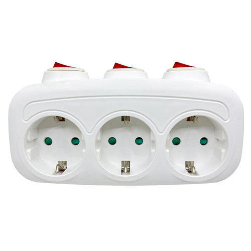 1 to 3 Way Extension Socket Germany France Standard EU Plug