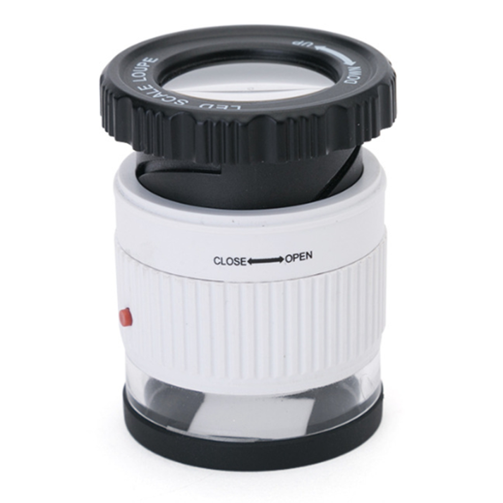 Markenlos 30X Pocket Magnifier With Scale Led Uv Light Illuminated