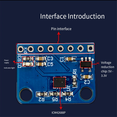 ICM42688 Six- Attitude Sensor Module,Supports IIC and SPI Drivers 2