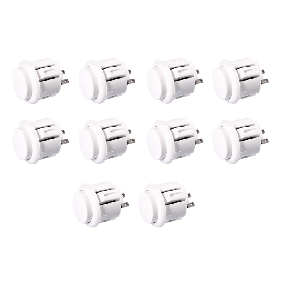 10 Pcs Arcade Buttons 24Mm Responsive Arcade Buttons White 4852739795568