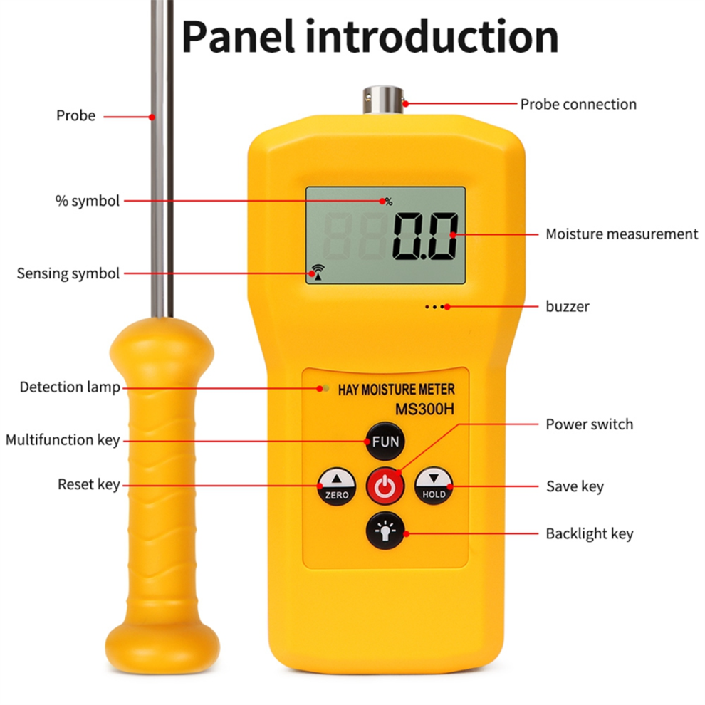Ms300h Hay Moisture Meter With Probe For Hay Bale,Cereal Straw 4852739701705