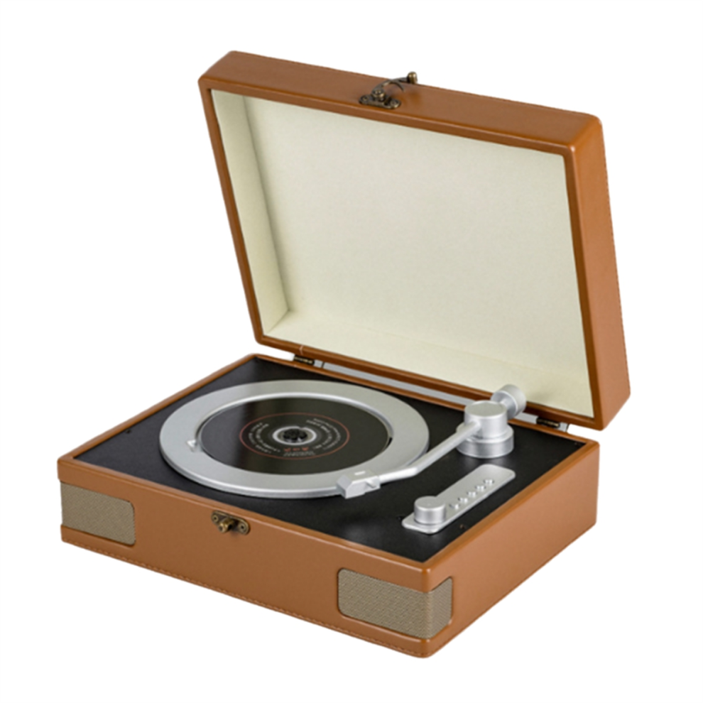 Vintage Suitcase Cd Record Player Bluetooth 5.3 Hi-Fi Speakers Brown 4852739705963