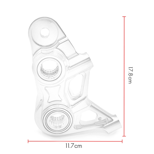Support d'étrier avant de moto argenté 1