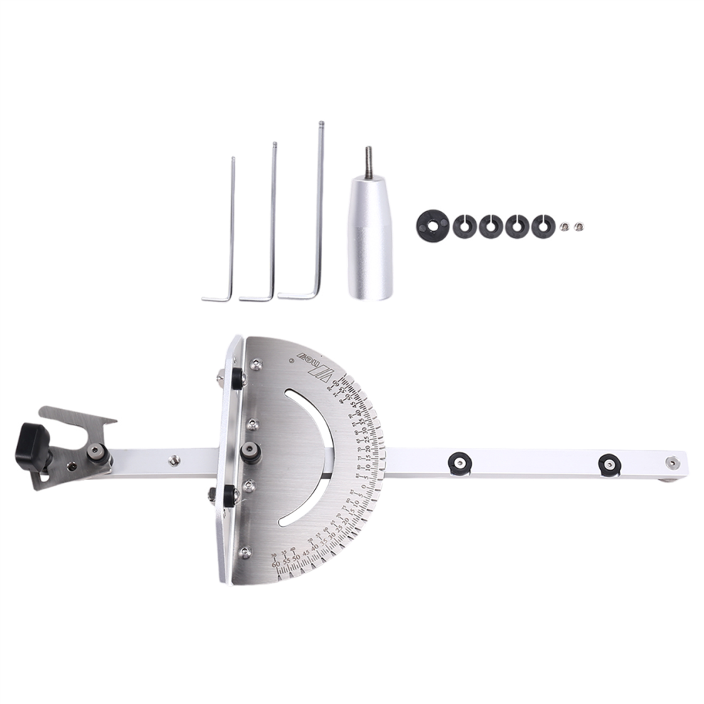 Guide d'onglet pour scie circulaire à table et toupie avec poignée en aluminium