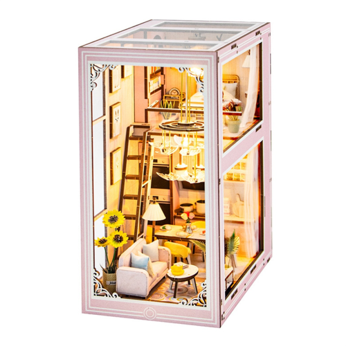 DIY Book Nook Kit Μινιατούρα Κουκλόσπιτο με Φωτισμό LED 3D Μοντέλο Παζλ 2