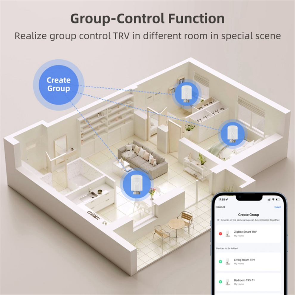 Vanne thermostatique de radiateur connectée Tuya WiFi TRV