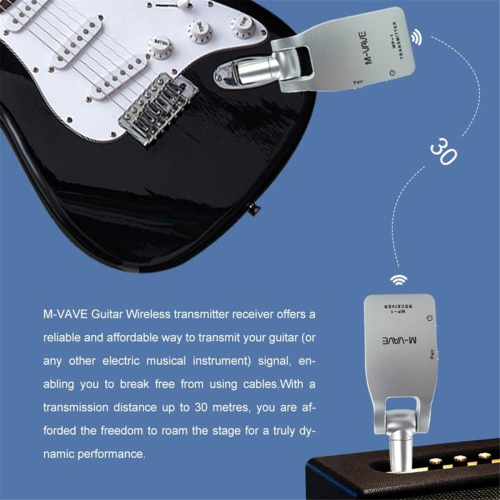 -1 Wireless Guitar System 2.4G Transmitter & Receiver Rechargeable