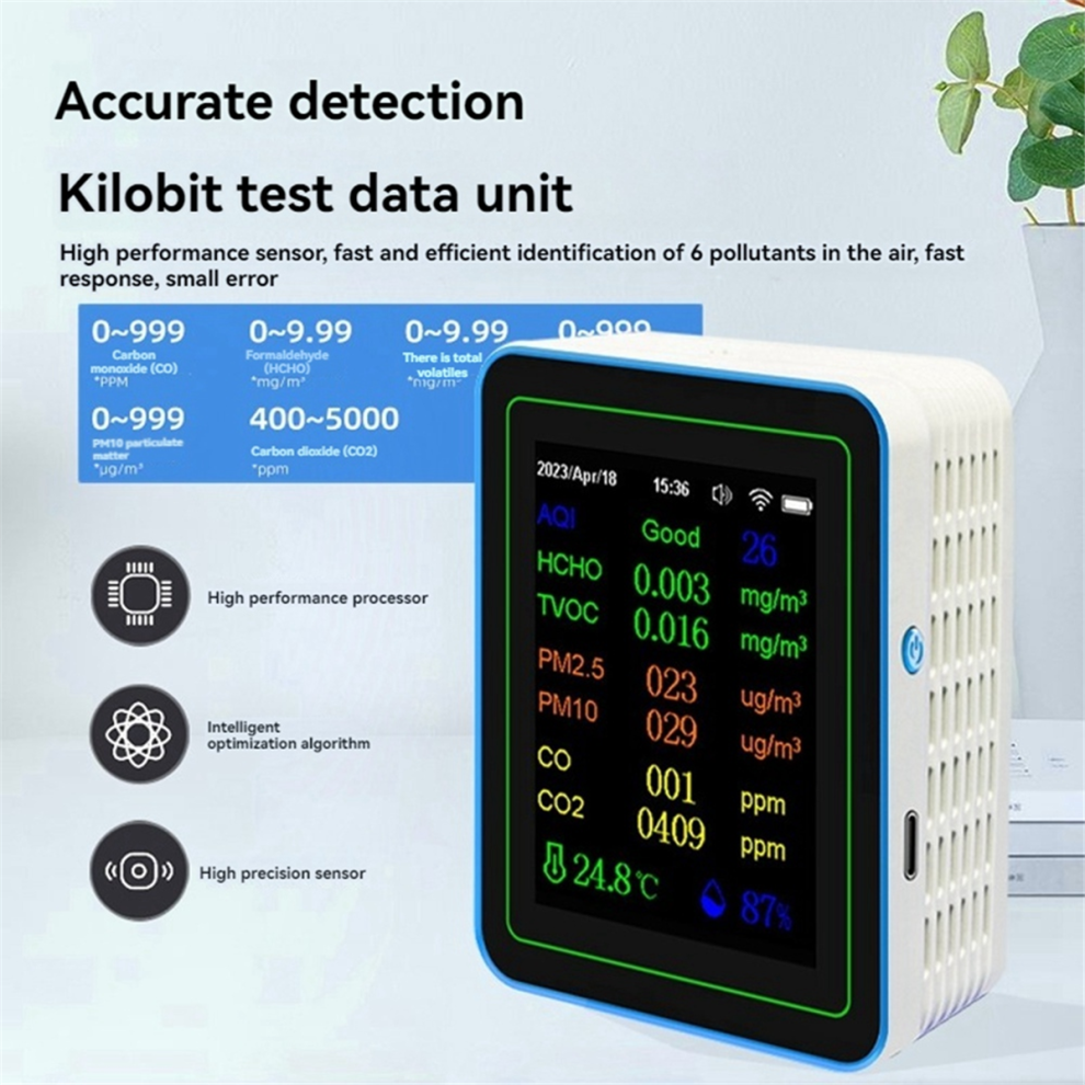 Sin Marca White Tuya Wifi 12 In 1 Air Quality Monitor