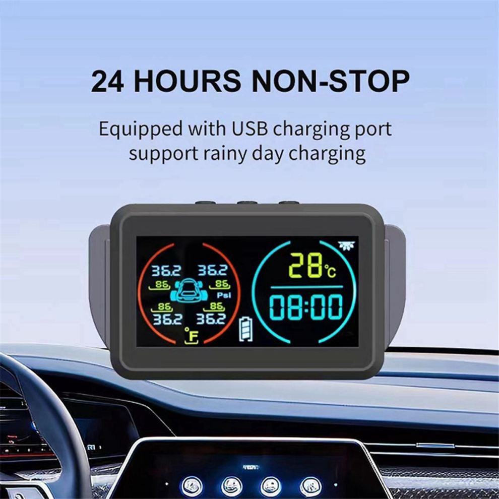 Tpms Car Tire Pressure Monitoring System Alarm External 4852739734666