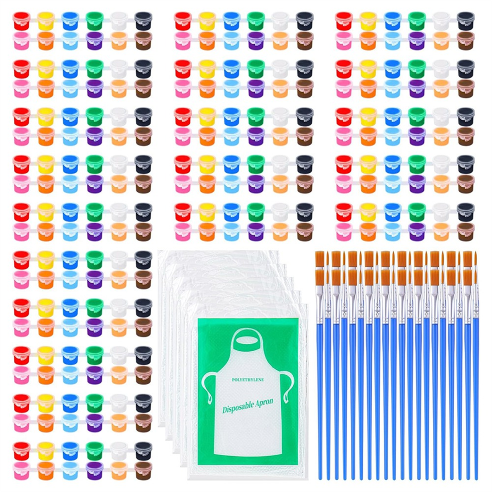 Lot de 20 pots de peinture acrylique 12 couleurs gouache aquarelle artisanat