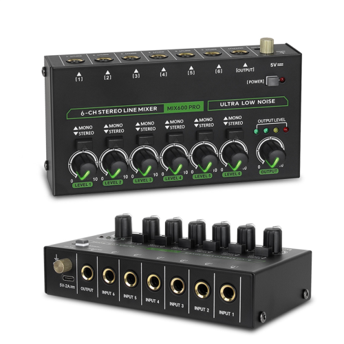 Mini Audio Mixer Stereo Line Mixer for Professionals Beginners (EU) 1