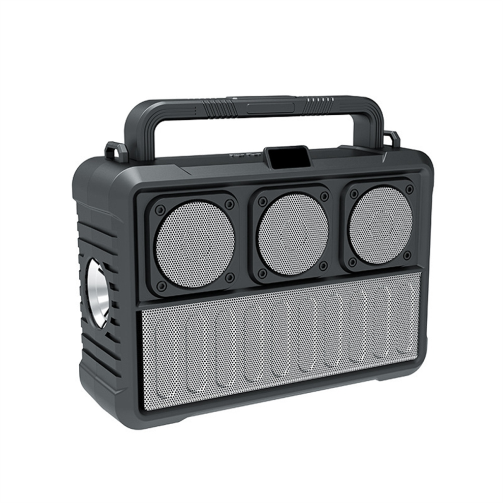 Solar Wireless Bluetooth Speaker Protable Fm Radio Speakers Silver 4852739745808