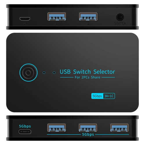 Νέος διακόπτης USB3.0 KVM Hotkey Switch για πληκτρολόγιο υπολογιστή, ποντίκι, εκτυπωτή 2