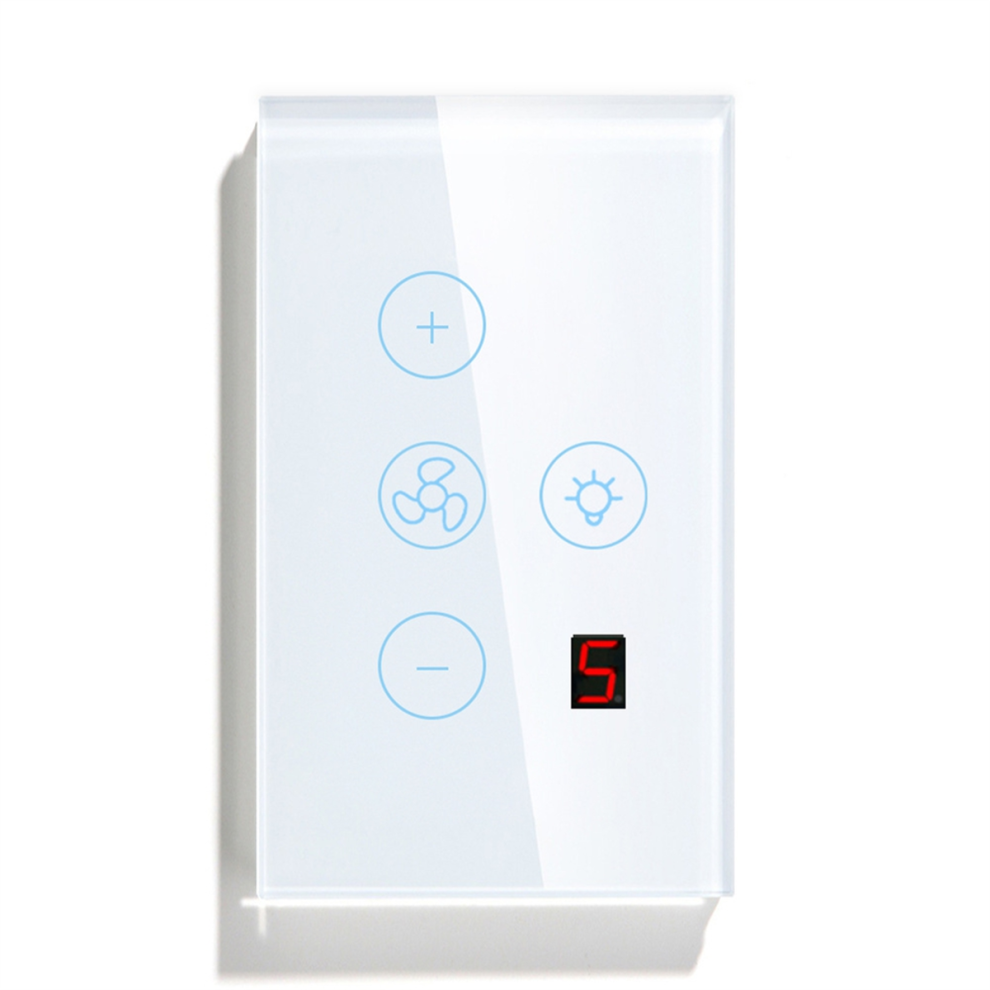 Tuya Zigbee Fan Light Switch Us Network Connection App Control White 4852739751380