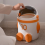 Astronaut-Themed Trash Can with Lid, Large Capacity, Orange 2