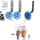 Kit de suporte para roda de treinamento de bicicleta infantil para bicicletas infantis de 12 polegadas, azul 6