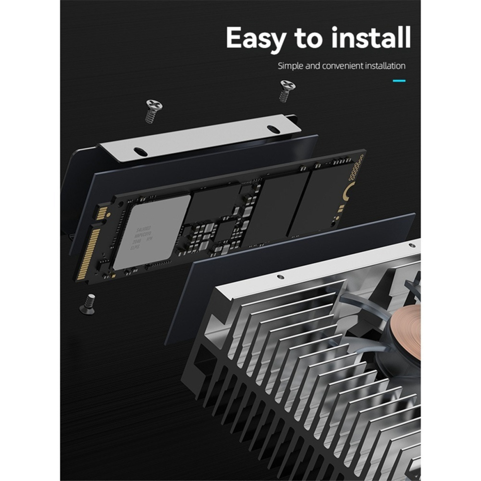 Argb M.2 2280 Ssd Heatsink With 50Mm Pwm Dual Fan M.2 Ssd Radiator,A 4852739759034