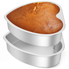 2Pcs Heart Shape Cake Pans, 10-Inch Aluminum Alloy Cake Baking Molds,