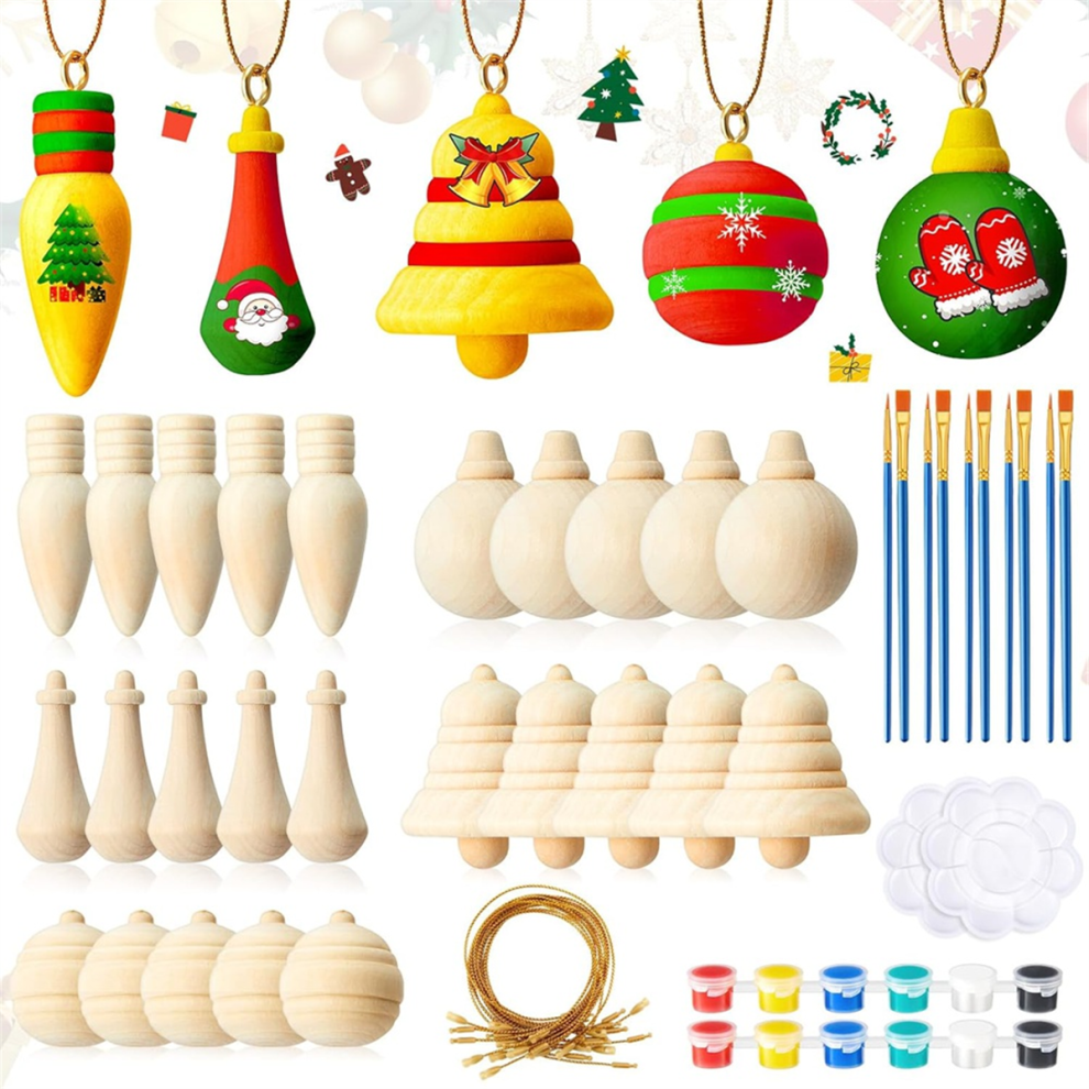 30 Decorazioni In Legno Da Appendere Alle Feste, Lavori Artigianali Incompiuti-image