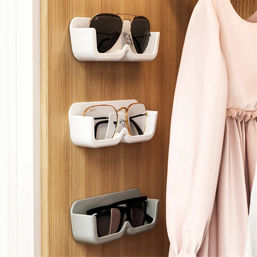 Glasses Organizer Wall Mounted Sunglasses Display Rack White