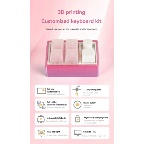 HURRISE clavier PC avec 3 boutons Mini clavier à 9 touches avec 3