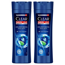 Clear Men Anti-Dandruff Shampoo Cool Sport Menthol 400ml (Pack of 2) | Refreshing Scalp | 2X Anti-Dandruff Action | Deep Clean & Oil Control Cleanser