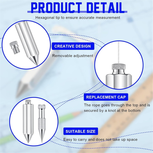 Εξάγωνο ατσάλινο PlumbBob, 2 τεμάχια Plumb Bob με σπάγκο 8 ουγγιών, 2