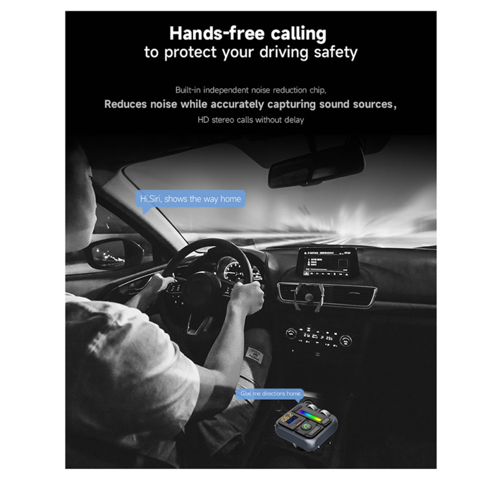 Bluetooth 5.3 Fm Transmitter Car Adapter Car Charger 42W Pd30w 4852739780311