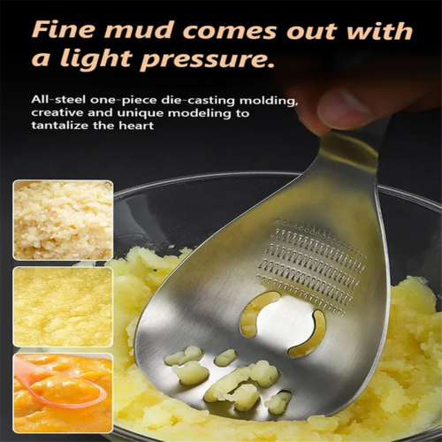 2PCS Grinding Spoon Stainless Steel Kitchen Spoon Garlic Crusher 2