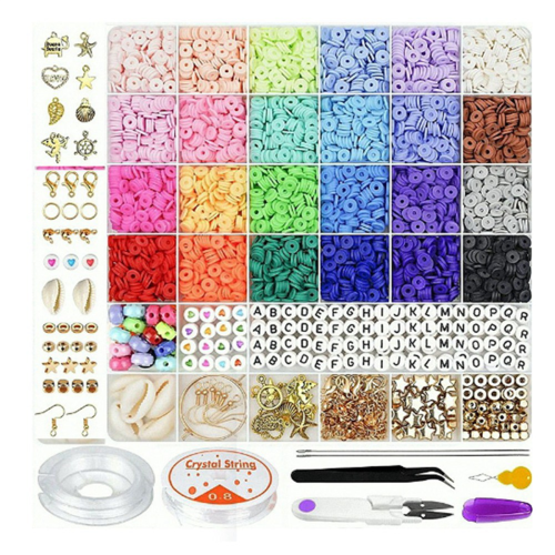 6MM 24 Rainbow Color Flat Chip Beads for Making Letter Beads