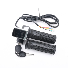 Puño de acelerador para bicicleta eléctrica con pantalla LCD y bloqueo de teclas de encendido de 48 V