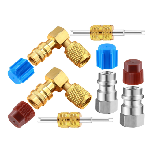 R12 to R134A AC Fitting Conversion Adapter Kit, Quick Coupler Valve