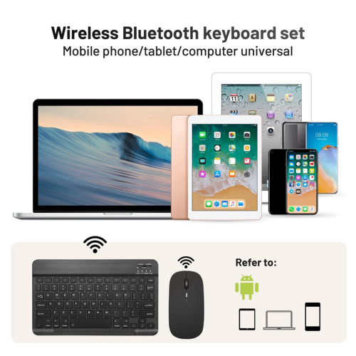 Bluetooth Keyboard with Battery-Powered Mouse for Android A 1