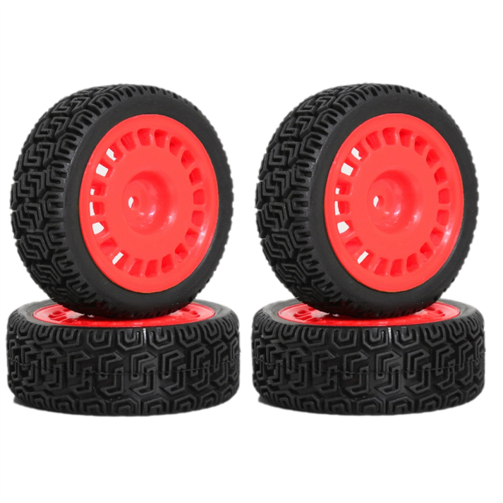 4Pcs 68Mm -Tires Rubber Tire Wheel Tyre Car Upgrade Parts Red 4853951133039