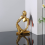 Statue décorative dorée, sculpture d'art abstrait, figurines de collection en résine 4