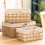 Wicker Storage Basket Hand-Woven Paper Rope Rectangular Storage Box B 5