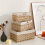 Wicker Storage Basket Hand-Woven Paper Rope Rectangular Storage Box B 7